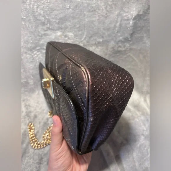 Coach Cassidy Oxblood Snake Embossed Diamond Quilted Leather Crossbody - Picture 16 of 16